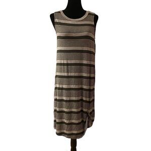 Lily & Lola Sleeveless Black and Gray Striped Dress